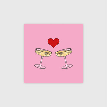 Lucy Loves Greeting Card - Champagne Glasses - Pink - IYOUALL - 