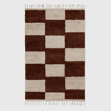 Ferm Living - Mara Knotted Rug Large - Dark Brick & Off-White