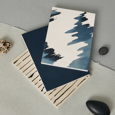 Matere Studio - A5 Layflat Softcover Notebook - Tide Print