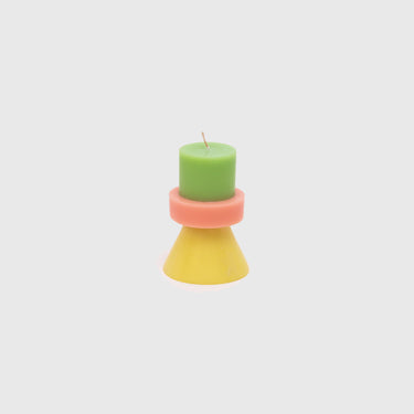 Yod & Co Stack Candle Mini - Lime Green / Coral / Yellow
