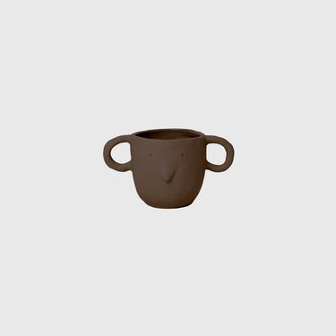 Ferm Living - Mus Ceramic Pot - Small - Red Brown - Ferm Living - Homeware