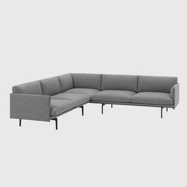 Muuto - Outline Corner Sofa - Black Legs - Various Fabrics