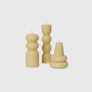 Ferm Living - Torno Candles (set of 3) - Pale Yellow