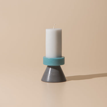Yod & Co Stack Candle Tall - Lilac/Turquoise/Charcoal