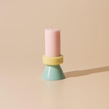 Yod & Co Stack Candle Tall - Pink/Yellow/Mint