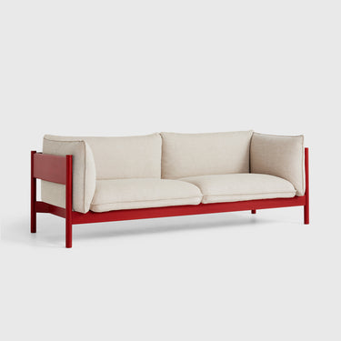 Hay - Arbour Sofa - Wine Red Lacquered Solid Beach - 3 Seater